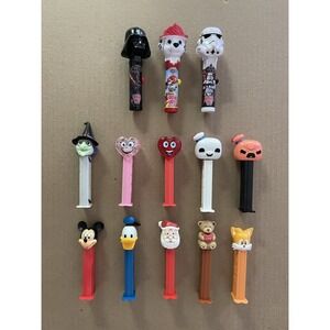 Lot of 13 PEZ Dispensers‎ & Pop Ups-Disney, Star Wars, Holiday, Ghostbusters